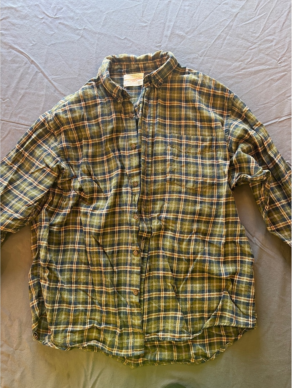 **Olive Green & Navy Plaid Flannel Shirt \| Men’s XL \| Very Good Condition 💚💙